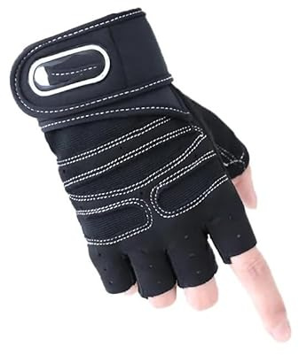 LIUCHUCHU Fitness Handschuhe Gym Handschuhe Trainingshandschuhe Männer Frauen Halbfinger rutschfeste Handgelenk Gewichtheben Sport(Black White,XL)