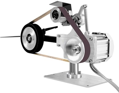 Bandschleifmaschine Tellerschleifer GeräUscharm Bandschleifer Polierer Brushless Motor Holz Bausatz Messerschleifer Band Electric Desktop Belt Grinder Machine Sander Polisher Verstellbare 550W
