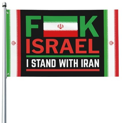 Bandiera FK Fuck Israel 3x5 Nessuna guerra con l'Iran Io sto con l'Iran Bandiera di pace 3x5 piedi Banner Cartello da giardino per esterni