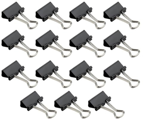 MAGICLULU 36 Pezzi Clip in Ferro Nero per Organizzazione Documenti e Calendari, Fermagli a Coda di Rondine Semplici e Resistenti per Studenti e Insegnanti