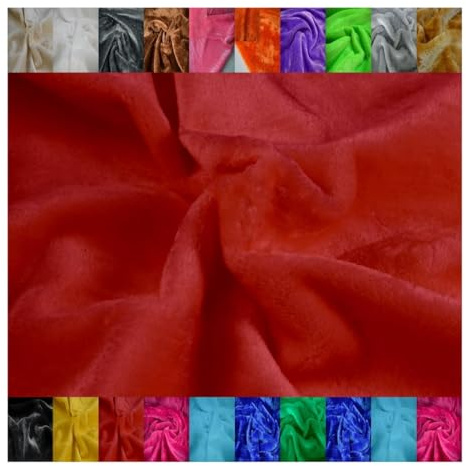 Fabrics-City rot stretch Chinchilla Fell Stoff Meterware ab 50cm Fellstoff Kunstfell Kunstpelz kuschelig Webpelz Teddyfell Plüschstoff für Kleidung Accessoires Dekorationen hochwertig weich, 4229