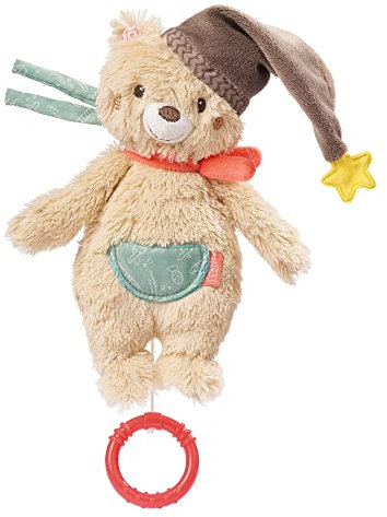 Fehn Spieluhr Baby Einschlafhilfe Bär - Kuscheltier mit sanfter Einschlafhilfe Melodie Brahms Wiegenlied - Babyspielzeug für Unterwegs und Zuhause - Musikspielzeug für Babys und Kleinkinder