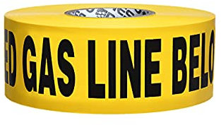 Presco Underground Non-Detectable Tape: 3 in. x 1000 ft. (Yellow with Black Caution Buried Gas LINE Below Printing)