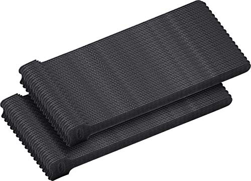 Meister Klett-Kabelbinder – schwarz – 100 Stück im Set – 5 mm | 200 x 12,5 mm – Wiederverschließbar – Stabil und Wasserfest – Wiederverwendbare Kabelbinder – Klettbänder mit Schlaufe