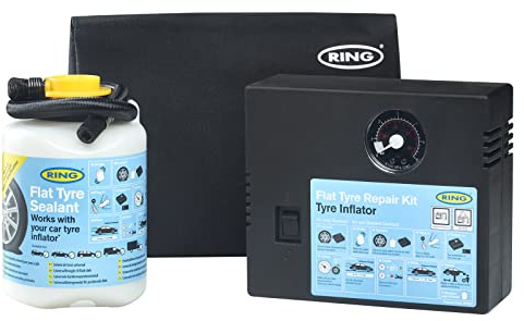 Ring Kit de réparation de crevaison pour Voiture – Mastic et gonfleur de Pneu Inclus