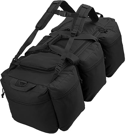 Backferry Bolsa de viaje militar grande bolsa de lona estilo ejército bolsa de equipo táctico y deportivo con estilo militar/ejército mochila hombres correas de hombro 100L, Negro , large, Clásico