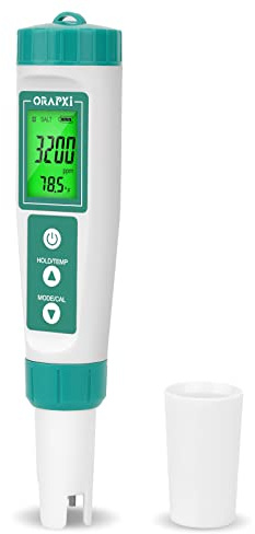 ORAPXI Salzwasser-Pooltester Professionelles Salzwassermessgerät für Natriumchlorid, Schwimmbad und Spa-Salztest, 0-9000 ppm