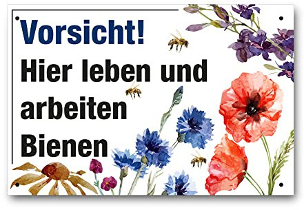 Apoidea – Bienen Schild zur Warnung - aus Kunststoff - Imkereibedarf | Bienenzubehör und Imkerzubehör - Bienenzucht Zubehör - Imkerbedarf