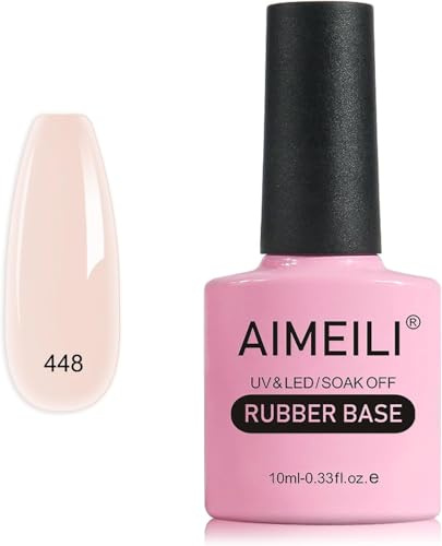 AIMEILI Rubber Base Gel Soak Off UV LED Rubber Base Coat Nägel Unterlack Gel Nagellack Maniküre 10ml (448)