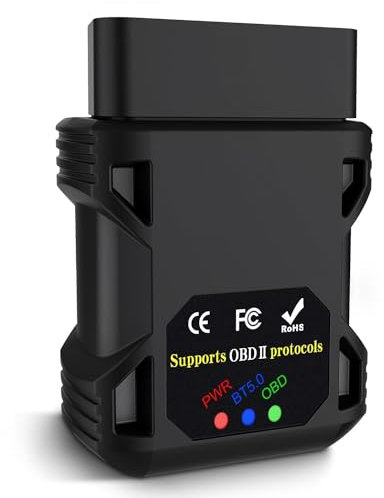 OBD2 Bluetooth 5.0 Code Reader for iPhone iOS Android Windows Car Auto ODB2 Scanner Adapter OBD II Diagnostic Scan Tool for Check Engine Lights