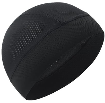 SSKHE Berretto da ciclismo con teschio, berretto da corsa elasticizzato, traspirante, berretto sportivo per casco rinfrescante, fodera rigida per uomo e donna, Nero , Taglia unica