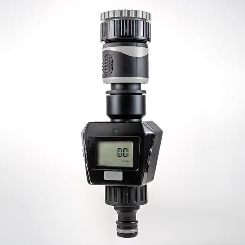Cost Wise garden tap water flow meter,measure up to 1000l,universal hose connections,multi-size tap connection,easy to read digital readout