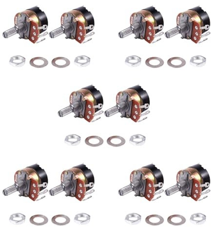 ISTOVO 10Pcs 500K Ohm Single Linear Taper Potentiometer mit ein/Aus-Schalter