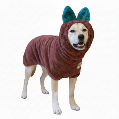 DERPYCHAPPY Premium Hundehandtuch, Bademantel und Hundebademantel zum Trocknen von Hunden, hergestellt in Korea, super saugfähig, schnell und verstellbar, Mikrofaser-Badetuch für Katzen und Welpen