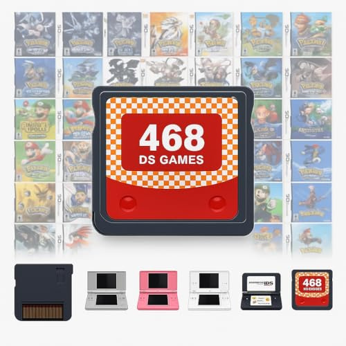 468-i-1 Spelkassett Super Combo för DS, NDS, NDSL, NDSi, 3DS och 2DS XL – Allt-i-ett Retro Spelkort för Handhållen Konsol