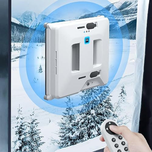 Soflightmok Window Cleaner Robot&Robot Window Cleaner-Dual Sprayer,3000Pa Glass Cleaning Automatic Smart Robot Cleaner,Remote Control Window Vacuum Cleaner-Dry&Wet Rubbing,White
