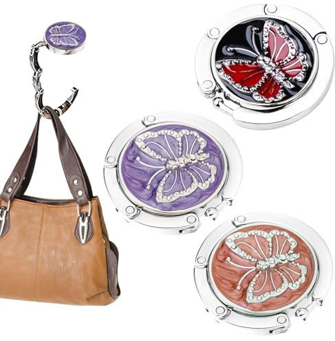 3 Stück Taschenhalter Für Tisch, Faltbare Antirutsch Handtaschenhalter, Marmorierung Taschen Aufhänger, Taschenhaken Halterung Für Handtaschen, Tisch Handtaschenhalter Haken Für Restaurant Büro