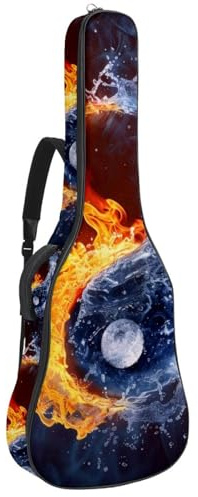 Gitarrentasche in voller Größe, 101,6 cm, 104,4 cm, 106,7 cm, Tragetasche für E-Bass, klassische Gitarre, Vintage-Design, Mehrfarbig 04, 42.9x16.9x4.7 in, Lässiger Tagesrucksack