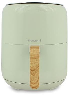 MENASTYL - Friteuse sans huile à air chaud Colorama - Céladon - sans PFAS - 4.5L - 8 programmes - Température jusqu'à 200°C - Minuterie 1 heure - Panier et grille compatibles lave-vaisselle - 6025001