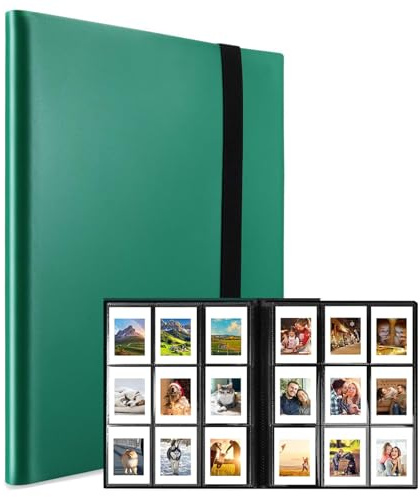 9-Pocket Trading Card Binder, Luoqun88 Pocket Trading Card Album, 360 Side-Loading Pockets, Durable PU Album for MTG, Pokemon, Yu-Gi-Oh, Football, and Sports Cards (Green)
