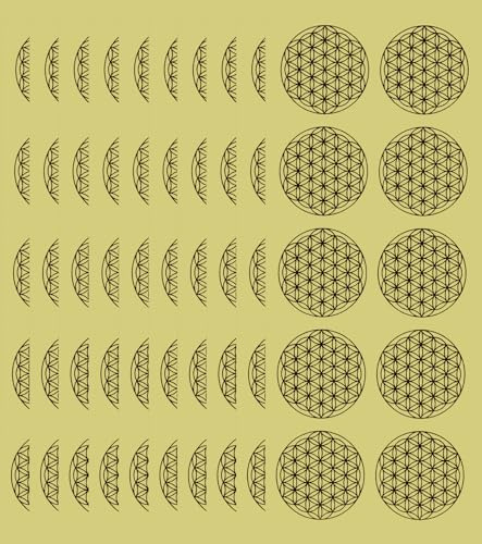 T TAKONE Livets blomma klistermärke – 100 stycken/set – pläterad, varm folieprägling i guld – 50 x 50 mm klistermärke med livets blomma