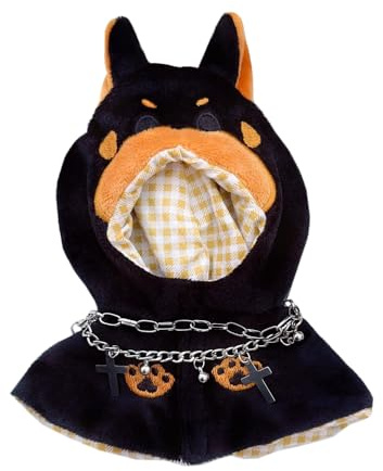 niannyyhouse Puppenkleidung Dienstmädchenumhang mit Tierform, Verkleidungszubehör für 15cm-17cm gefüllte Puppen (Schwarz+Braun)