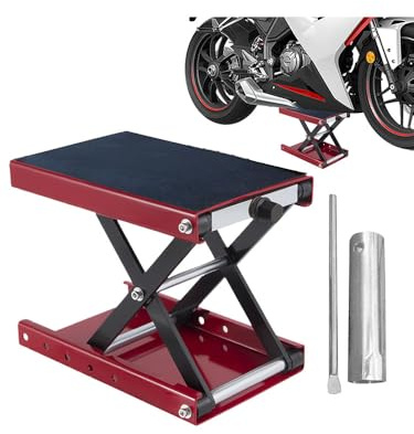 Sollevatore compatto per garage, martinetto a forbice per moto, supporto portatile | Supporto per sollevamento moto, tavolo di sollevamento manuale in acciaio inox per ATV o manutenzione fai da te