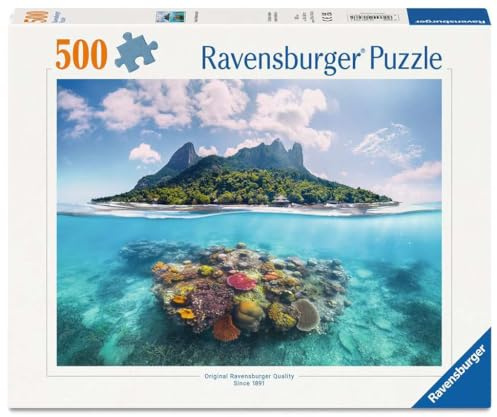 Ravensburger Puzzle 12001798 - Insel und Korallenwelt - wunderschönes 500 Teile Foto-Puzzle für Erwachsene und Kinder ab 12 Jahren