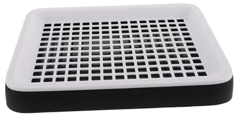 SHINEOFI Bac à Litière Toilettes Fixes Noir en PP pour Lapin et Cochon d'Inde et Clôture Surélevée Design Antidérapant pour Petits Animaux Domestiques