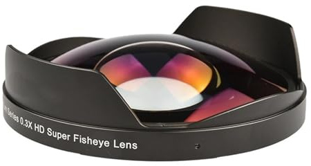 52MM / 58MM / 62MM /67MM / 72MM 0.3X Ultra Fisheye Wide Lens Adapter with Hood Only for Video Cameras Camcorders(72MM)