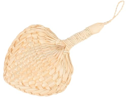 HORIALENCE Natural Palm Leaf Craft Paddle Fan Large Size with Original Color Handle Handmade Summer Cooling Handheld Fan for S Performance and Party Decoration with Dried Palm Leaves