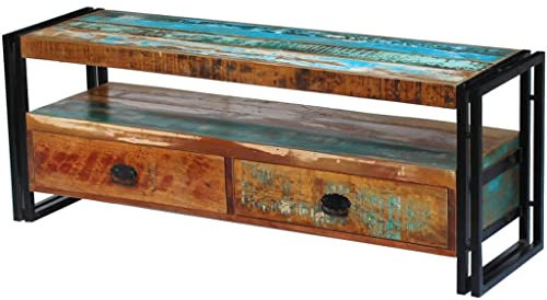 vidaXL Mobile Porta TV Armadietto Stile Rustico in Legno Massello Anticato