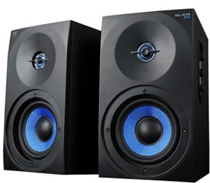 Woxter DYNAMIC LINE 410 FX,Stereo-Gaming-Lautsprecher 2.0 (Autoamplifiziert mit 150W Leistung, Holz,Tieftöner 4,2 Hochtöner,3.5 mm,RCA,Bass-SLR, Kontrolle(Volumen, Akut, Bass),Bücherf-Lautsprecher