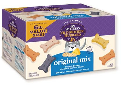 Wellness Old Mother Hubbard Classic Original Mix Dog Biscuits, Natural Training Treats, 4 Flavors, Small Size, 6 lb Bag