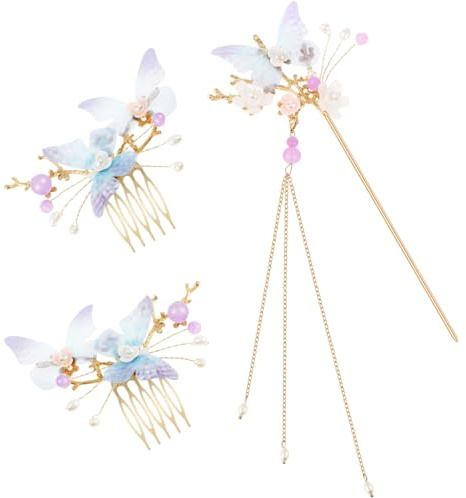 Lurrose 3 Stücke Chinesischer Haarstab Perlen Haarnadel Japanische Haarstäbchen Blumen Haar Essstäbchen Haarspange Haarstock Hochzeit Haarkamm