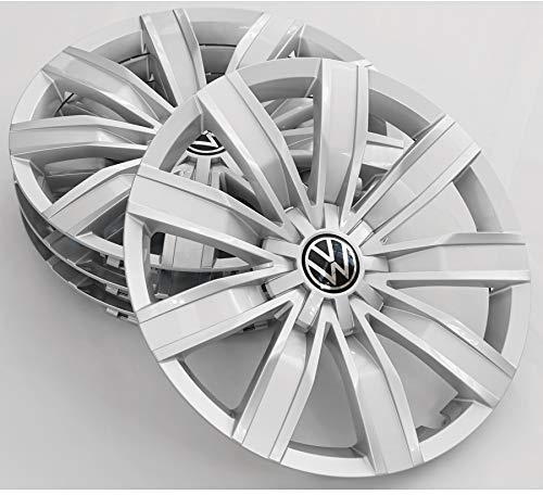 Volkswagen 5NA071457BUWP Radkappen (4 Stück) Radblenden 17 Zoll Radzierblenden Radzierkappen, Silber