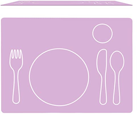 Montessori Silikon Tischset für Kinder - Platzset - abwaschbar (rosa, 40x30cm)
