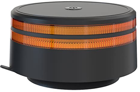 Ryme Automotive Rotativo Ámbar K-LED Revolution Black 12/24 V Homologado R65 Emergencia Advertencia Señalización Tractor, Camión · Base Magnética Conexión a mechero DIN ISO 4165