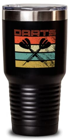 Trinkbecher, Edelstahl, isoliert, lustiges Dart-Sport-Turnier, 850 ml
