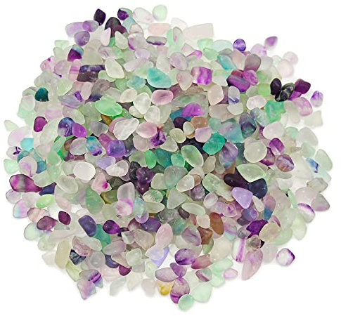 Galets décoratifs en fluorite naturelle multicolore - Pierres de rose, gravier de quartz pour aquarium, gravier de verre de mer - Galets de cristal de roche pour plantes, aquarium, terrarium,