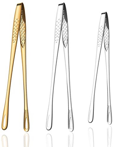 Lot de 3 pinces à barbecue en acier inoxydable SUS304 - Pince à barbecue coréenne - Pelle à frire en acier inoxydable - Pince à barbecue portable pour la maison et l'extérieur (28 cm, 24 cm)