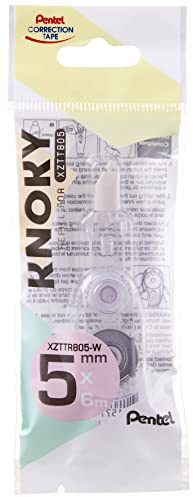 Pentel XZTTR805-WY Knoky Refill, Nachfülleinheit für Korrekturband, Länge 6m, Breite 5mm, 1VE=12 Stück