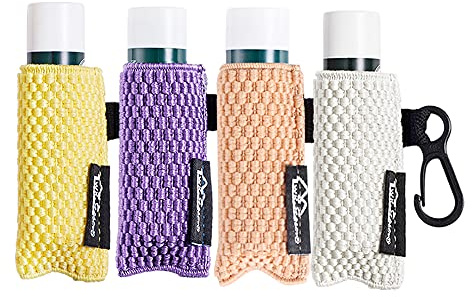 WKIEASON Lippenbalsam Halter Schlüsselanhänger Single 4er Clip auf Chapstick Hülse Halter Pouch engmaschige elastische Lippenstift Hülse geeignet für Burt's Bees Lippenstift