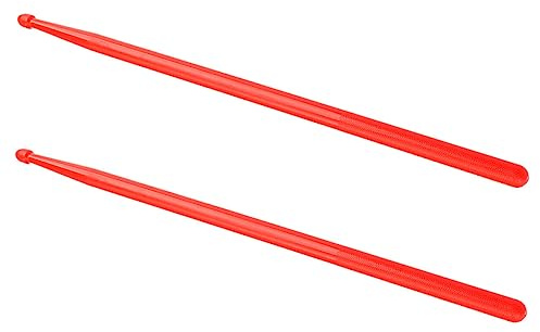 Nylon Schlagzeugstöcke 1 Paar mit Langem Griff, Rot | Leicht, Glatte Oberfläche, für Professionelle und Junge Drummer, Schont Felle