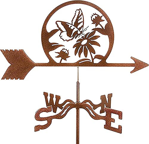 NOALED Girouette en métal croisé, originalité Indicateurs de Direction du Vent avec revêtement antirouille pour Jardin extérieur, Toit, Paddock, décoration
