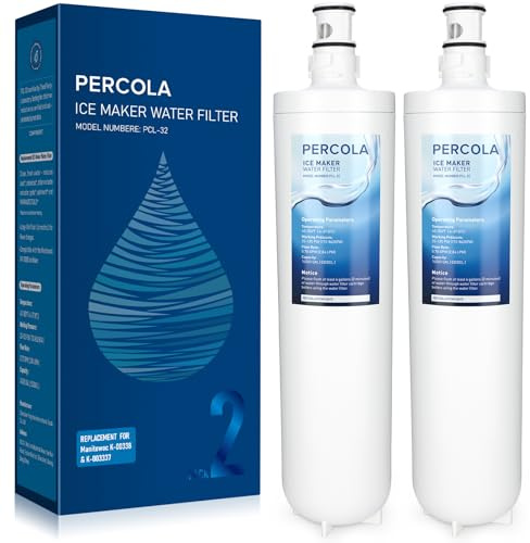 PERCOLA Manitowoc K00338/K00337 Arctic Pure Cartouche Filtre à eau compatible avec machine à glaçons Manitowoc AR-10000 (lot de 2)