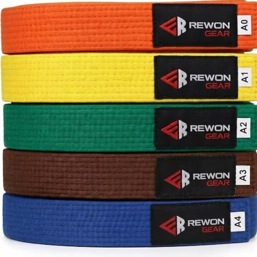 Rewon Gear Karate-Kampfsport- und Taekwondo-Gürtel (Orange, 1 / 220cm)