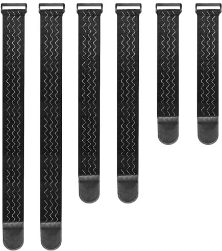 Upbeat Elastische Gurtbänder mit Klettverschlüssen 3 Größen(61/46/30cm x 5cm) | kabelbinder klett | Mehrzweck klettband für Fahrrad, Hosenschutz, Gepäck, Yogamatten, Camping, Schläuche, Kabel etc