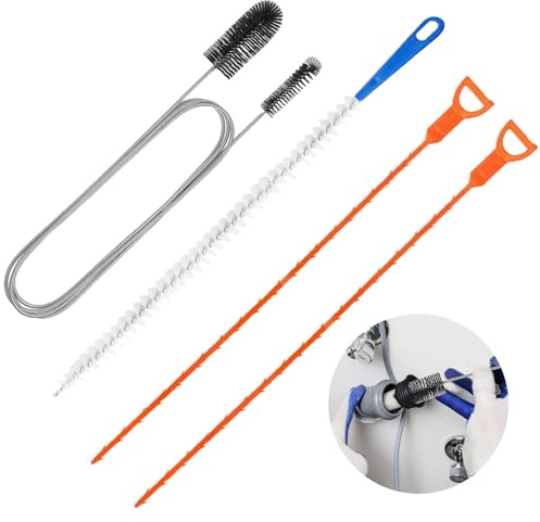 Xumann 4pc Drain Snake Unblocker, Plug Hole Hair Remover Tool, Multifunctional Cleaning Claw Cleaners Brush Pipe