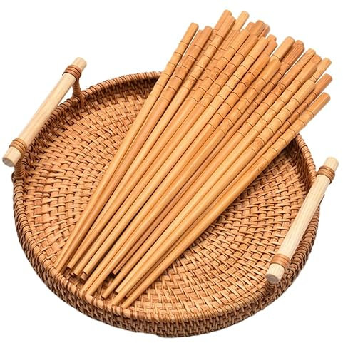 30 Paar Rutschfeste Essstäbchen aus Holz, Einweg Essstäbchen aus Bambus, Wiederverwendbare NatüRliche Holz EssstäBchen, Spülmaschinenfest, Chinesischer Klassischer Stil, für Küche Esszimmer Gourmet